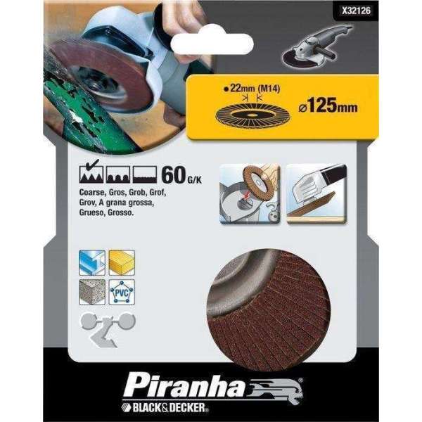 Piranha Lamellen schuurschijf, 60K 125mm X32126 Piranha Lamellen schuurschijf, 60K 125mm X32126