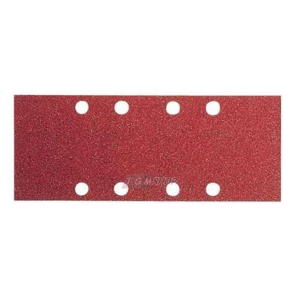 Dronco, abrasive strips 93 x 177 mm, for Klettsysthem, K120, 10 pieces, 8-hole Dronco, abrasive strips 93 x 177 mm, for Klettsysthem, K120, 10 pieces, 8-hole