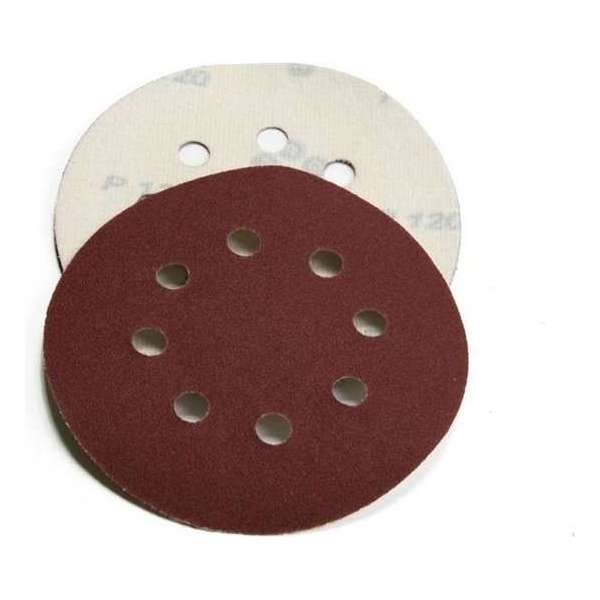 Schuurschijf Korrel 120 - Met klittenband bevestiging - 125mm - 10 stuks Schuurschijf Korrel 120 - Met klittenband bevestiging - 125mm - 10 stuks