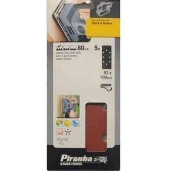 Piranha Schuurstroken 187 x 93 mm zelfhechtend, 80K 5 stuks X31517 Piranha Schuurstroken 187 x 93 mm zelfhechtend, 80K 5 stuks X31517