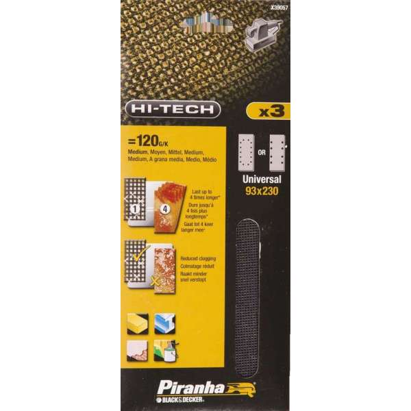 Piranha Schuurgaas 230 x 93 mm K120 Piranha Schuurgaas 230 x 93 mm K120