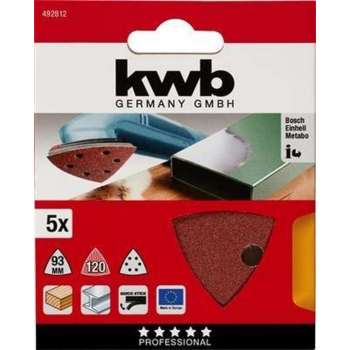 KWB schuurschijven delta korrel 120 set a 5