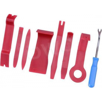OWO - auto interieur demontage ontmanteling opener set plastic kunststof - 8 delig rood