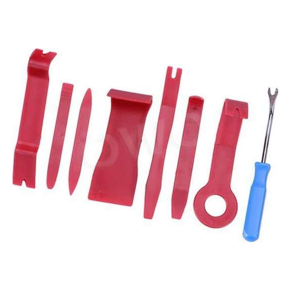 OWO - auto interieur demontage ontmanteling opener set plastic kunststof - 8 delig rood OWO - auto interieur demontage ontmanteling opener set plastic kunststof - 8 delig rood