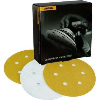 MIRKA Gold schuurschijven 150mm met 6 gaten Zelfklevend - P180