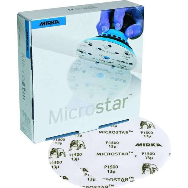 MIRKA Microstar Schuurschijven 77mm Zonder Gaten - P1000 MIRKA Microstar Schuurschijven 77mm Zonder Gaten - P1000