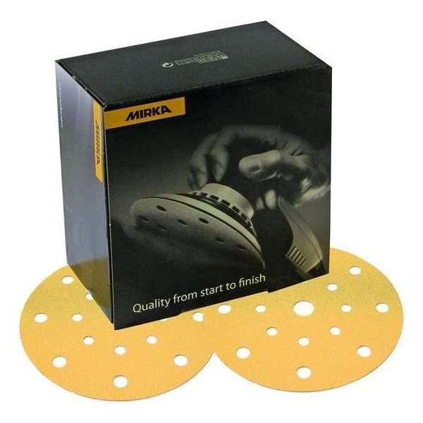 MIRKA Gold Schuurschijven 150mm met 17 gaten - P80 MIRKA Gold Schuurschijven 150mm met 17 gaten - P80
