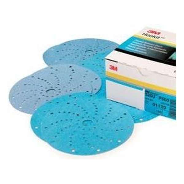3M Hookit Blue 325U Schuurschijven 150mm Multihole P400 - 100 stuks 3M Hookit Blue 325U Schuurschijven 150mm Multihole P400 - 100 stuks