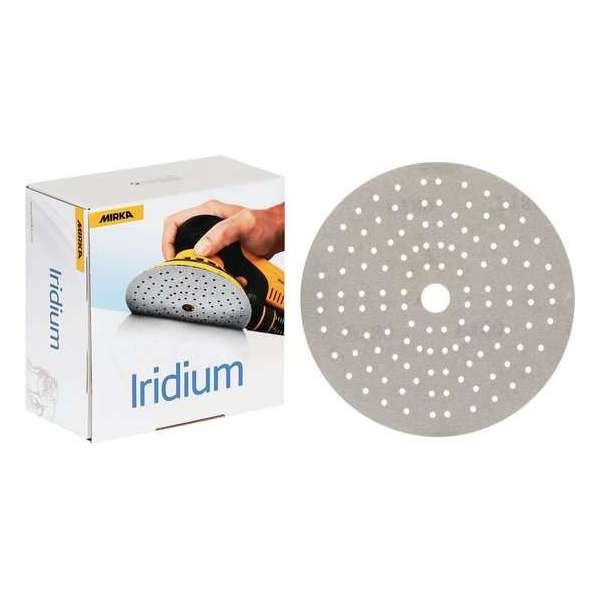 MIRKA Iridium 150mm Velcro 121 gaten P 600 - 100 st in doos MIRKA Iridium 150mm Velcro 121 gaten P 600 - 100 st in doos