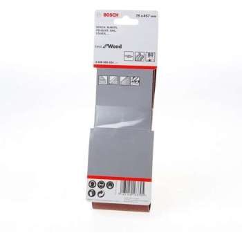 Bosch Schuurband wood and paint 75 x 457mm K80 blister van 3 banden (Prijs per 2 stuks)