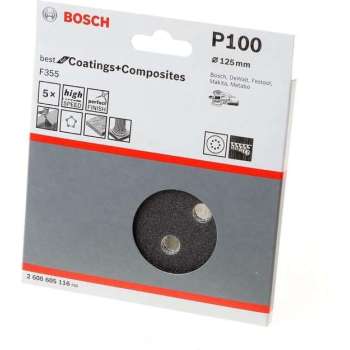 Bosch Schuurschijf coating and composites diameter 125mm K100 blister van 5 schijven
