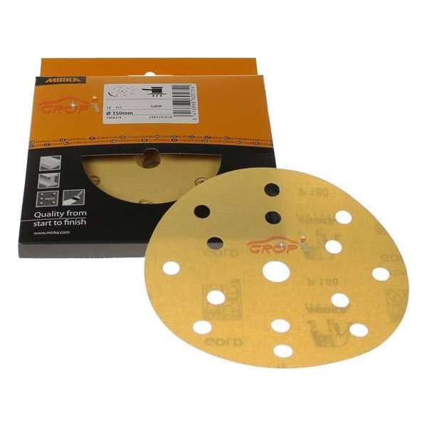 MIRKA Gold DECO Schuurschijven 125mm met 17 gaten *KLEINVERPAKKING* - P80 MIRKA Gold DECO Schuurschijven 125mm met 17 gaten *KLEINVERPAKKING* - P80