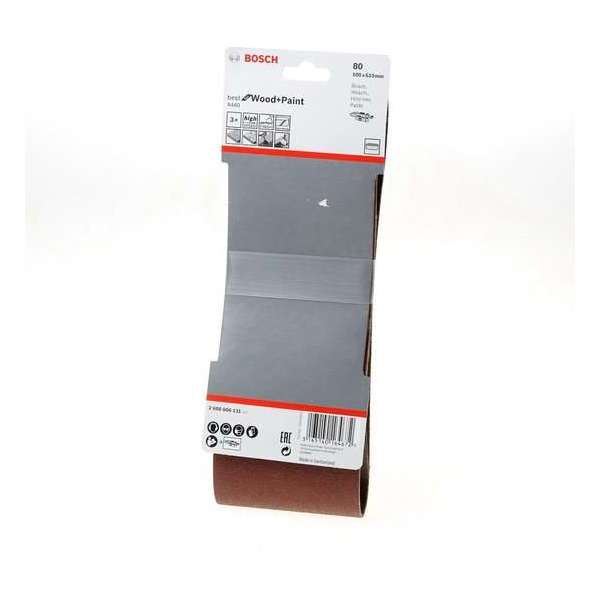 Bosch - 3-delige schuurbandset 100 x 610 mm - 80 Bosch - 3-delige schuurbandset 100 x 610 mm - 80