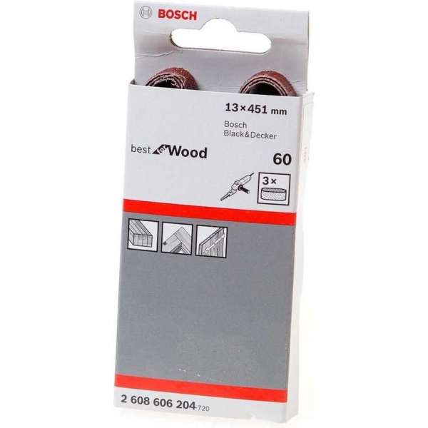Bosch - 3-delige schuurbandset 13 x 455 mm - 60 Bosch - 3-delige schuurbandset 13 x 455 mm - 60