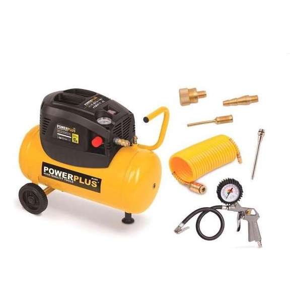 Powerplus POWX1730 Compressor - 8 bar - 24 liter tankinhoud - Inclusief accessoires Powerplus POWX1730 Compressor - 8 bar - 24 liter tankinhoud - Inclusief accessoires
