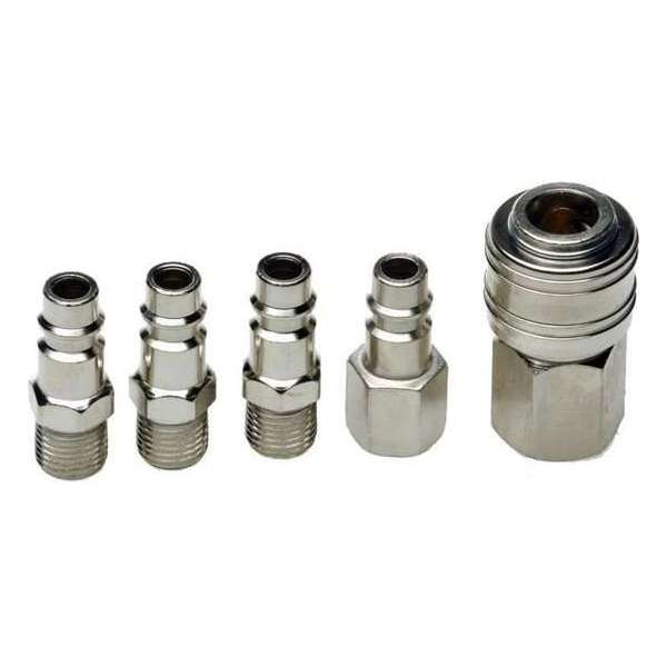 Hofftech GAV Lucht Euro Koppeling Set 1/4" - 5 Delig Hofftech GAV Lucht Euro Koppeling Set 1/4" - 5 Delig