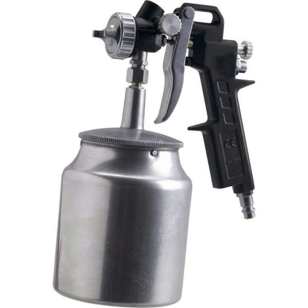 FERM Verfpistool met onderbeker – Pneumatisch - 750cc – Max. 6 bar – Instelbare spraytoevoer FERM Verfpistool met onderbeker – Pneumatisch - 750cc – Max. 6 bar – Instelbare spraytoevoer
