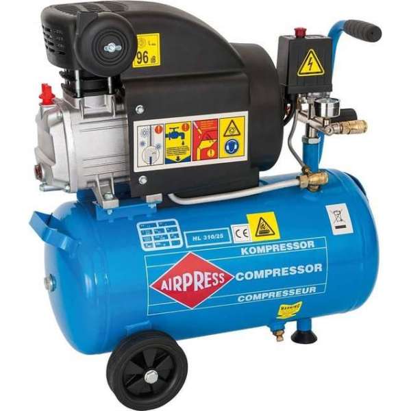 Airpress HL 310-25 Compressor - 1,5 kW - 8 bar - 24 l - 196 l/min Airpress HL 310-25 Compressor - 1,5 kW - 8 bar - 24 l - 196 l/min