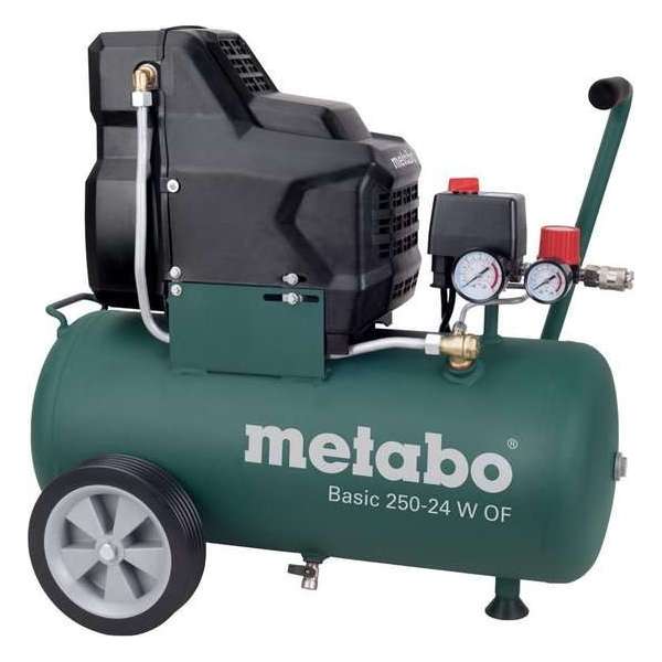 Metabo Basic 250-24 W OF olievrij compressor - 1500W - 8 bar - 24L - 100 l/min Metabo Basic 250-24 W OF olievrij compressor - 1500W - 8 bar - 24L - 100 l/min