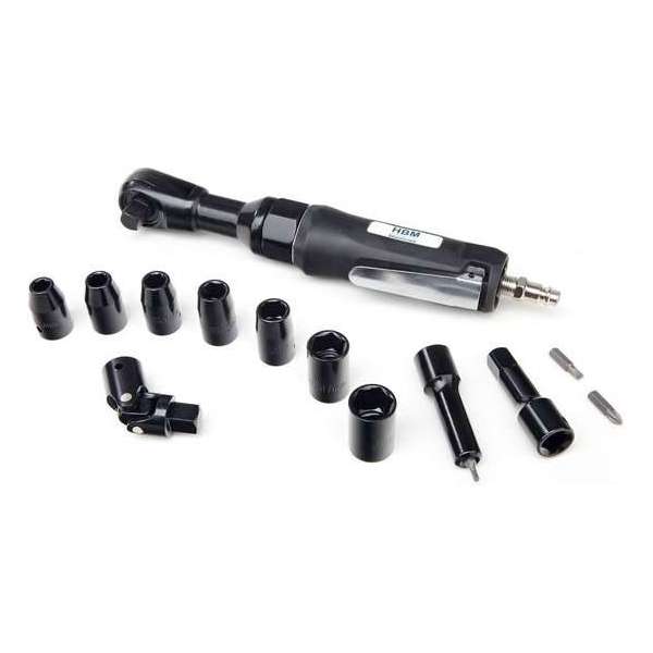 Pneumatische 1/2" Ratelset Incl. 7 Delige Krachtdoppenset Pneumatische 1/2" Ratelset Incl. 7 Delige Krachtdoppenset