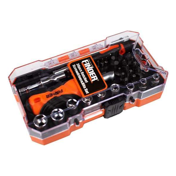 Finder Tools Ratelschroevendraaier & Bits Set 38-delig Finder Tools Ratelschroevendraaier & Bits Set 38-delig