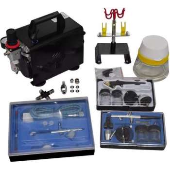 vidaXL - 140286 Compressor - Airbrush set met 3 spuitpistolen