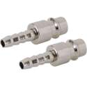 Silverline Euro Luchtslang Koppeling - 8 mm. Slangeind - 2 stuks