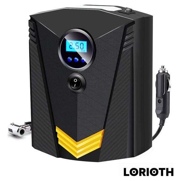 LORIOTH® Automatische Compressor Autobanden - Draagbare Autoband Pomp - 12v Bandenpomp - Met Led Verlichting - Zwart LORIOTH® Automatische Compressor Autobanden - Draagbare Autoband Pomp - 12v Bandenpomp - Met Led Verlichting - Zwart