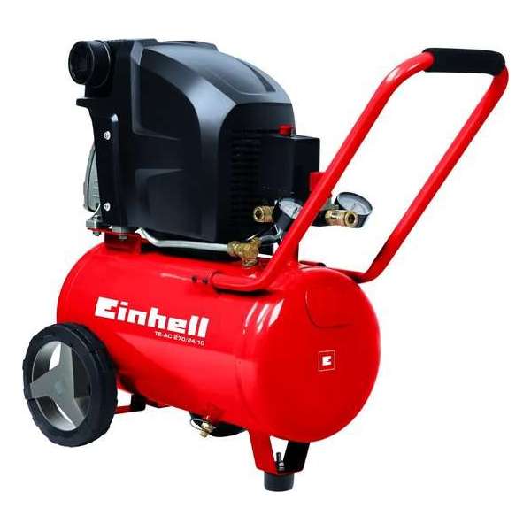 Einhell TE-AC 270/24/10 Compressor - 1800 W - 24 L - Max. werkdruk: 10 bar - Oliegesmeerd Einhell TE-AC 270/24/10 Compressor - 1800 W - 24 L - Max. werkdruk: 10 bar - Oliegesmeerd
