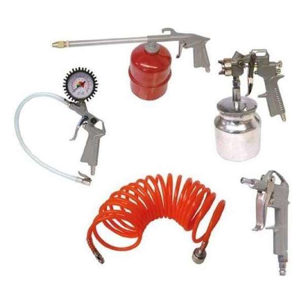 KINZO pneumatische compressorset Luchtset compressor 5 delig KINZO pneumatische compressorset Luchtset compressor 5 delig