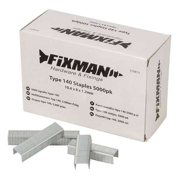 Fixman Type 140 Nietjes - nieten - 8 mm. - 5000 stuks Fixman Type 140 Nietjes - nieten - 8 mm. - 5000 stuks