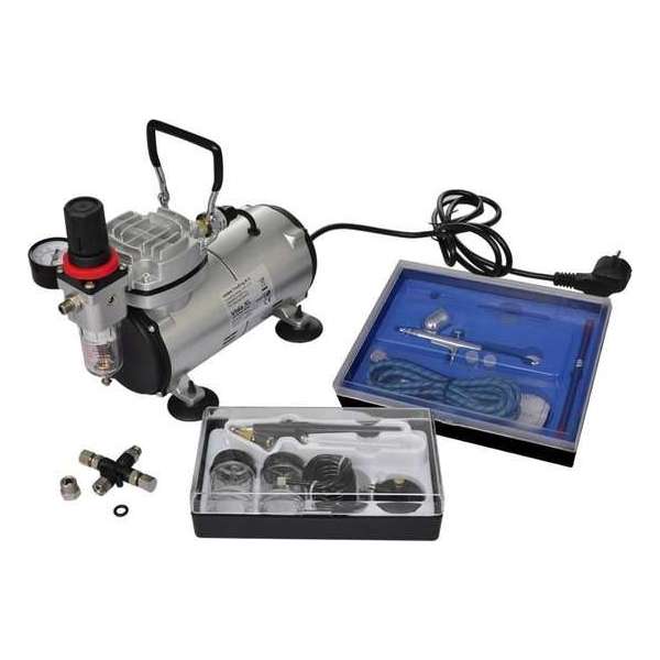 Airbrush-compressorset met 2 pistolen Airbrush-compressorset met 2 pistolen