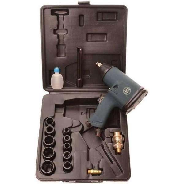 Slagmoersleutel 1/2" set pneumatisch (15 delig)