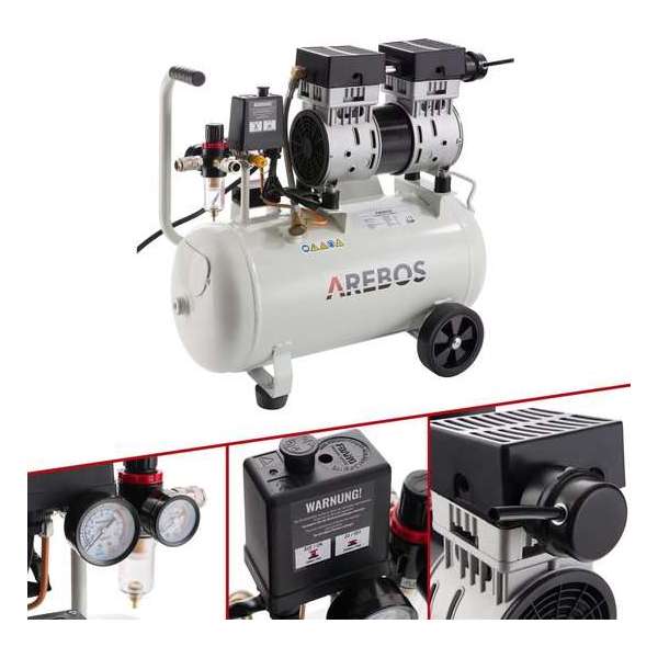 AREBOS Luchtcompressor Whisper Compressor Persluchtcompressor 800 W met 24 L AREBOS Luchtcompressor Whisper Compressor Persluchtcompressor 800 W met 24 L