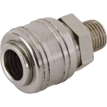 Silverline Euro Luchtslang Snelkoppeling - Mannelijke Draad 1/4" BSP