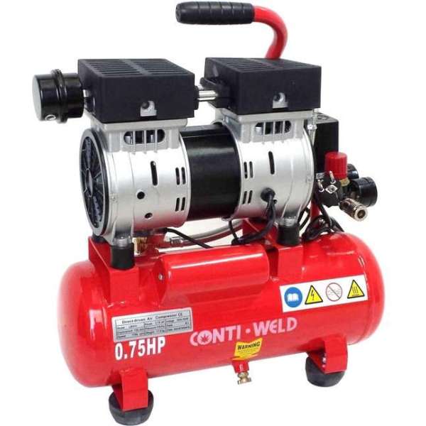 Conti-Weld LBWH geluidsarme compressor 9 liter olievrij Conti-Weld LBWH geluidsarme compressor 9 liter olievrij