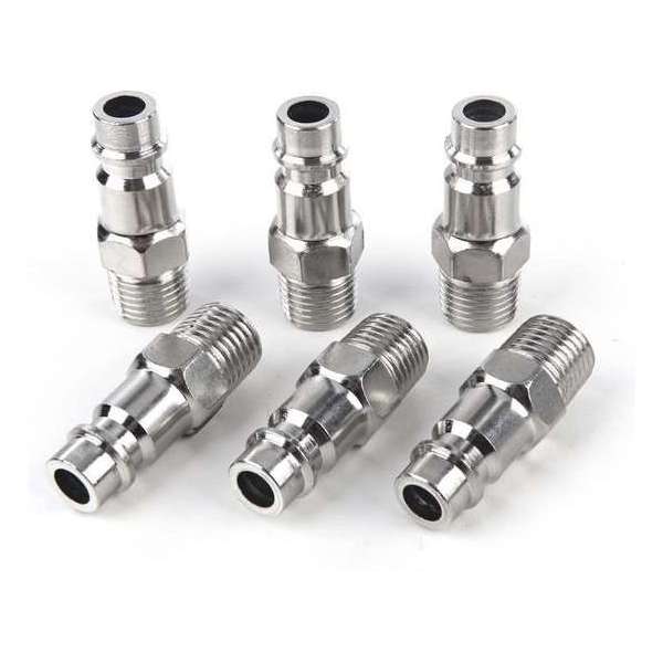 6 x Euro Insteeknippel 1/4" Uitwendig Draad 6 x Euro Insteeknippel 1/4" Uitwendig Draad