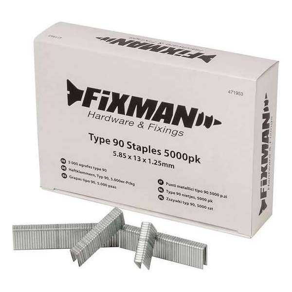 Fixman Type 90 Nietjes - Nieten - 13 mm. - 5000 stuks Fixman Type 90 Nietjes - Nieten - 13 mm. - 5000 stuks