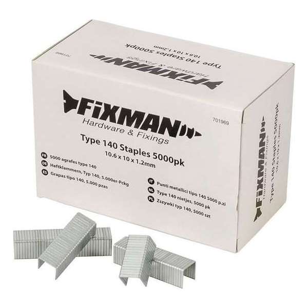 Fixman Type 140 Nietjes - nieten - 10 mm. - 5000 stuks Fixman Type 140 Nietjes - nieten - 10 mm. - 5000 stuks