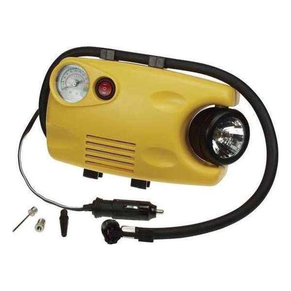 Compressor 8 Bar met Manometer en Werklamp - Geel Compressor 8 Bar met Manometer en Werklamp - Geel