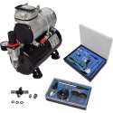 vidaXL - 140285 Compressor - Airbrush met 2 spuitpistolen