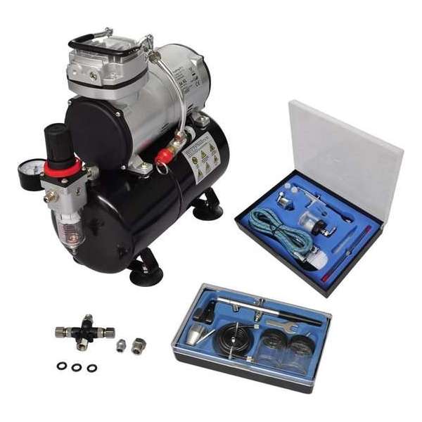 vidaXL - 140285 Compressor - Airbrush met 2 spuitpistolen vidaXL - 140285 Compressor - Airbrush met 2 spuitpistolen