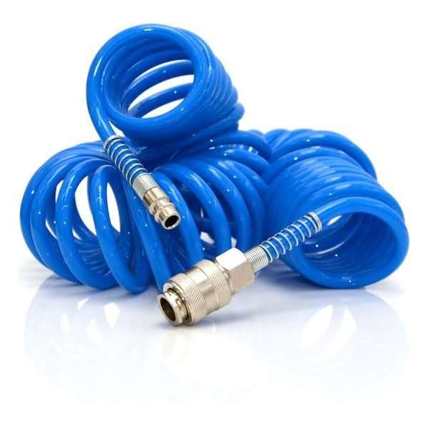 7,5m Persluchtslang 1/4" 10 Bar Persluchtslang Spiraalslang Persluchtslang Compressorslang 7,5m Persluchtslang 1/4" 10 Bar Persluchtslang Spiraalslang Persluchtslang Compressorslang