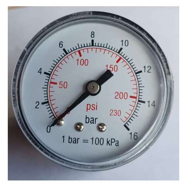 K&W Manometer 50 mm diameter 0-16 bar met 1/4" achter aansluiting geschikt voor luchtdruk K&W Manometer 50 mm diameter 0-16 bar met 1/4" achter aansluiting geschikt voor luchtdruk