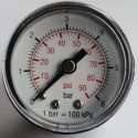 K&W Manometer 40 mm diameter 0-6 bar met 1/8"  achter aansluiting geschikt voor luchtdruk