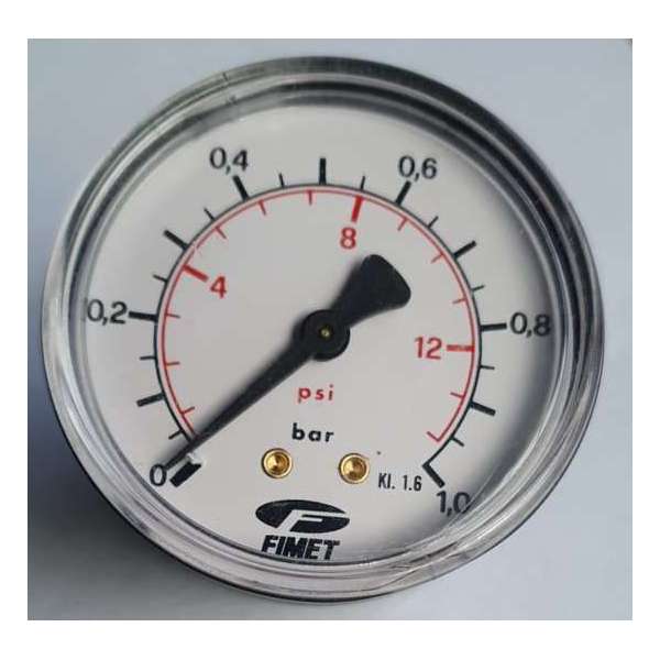 K&W Manometer 63 mm diameter 0-1 bar met 1/4" achter aansluiting geschikt voor luchtdruk K&W Manometer 63 mm diameter 0-1 bar met 1/4" achter aansluiting geschikt voor luchtdruk