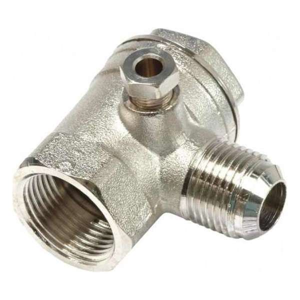 Terugslagklep - terugslagventiel voor compressor 1 x ½” binnendraad en 1 x 3/8” buitendraad Terugslagklep - terugslagventiel voor compressor 1 x ½” binnendraad en 1 x 3/8” buitendraad