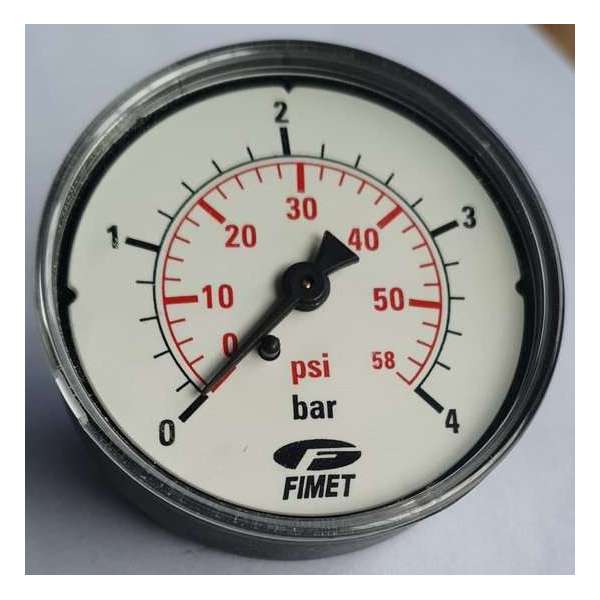 K&W Manometer 63 mm diameter 0-4 bar met 1/4" achter aansluiting geschikt voor luchtdruk K&W Manometer 63 mm diameter 0-4 bar met 1/4" achter aansluiting geschikt voor luchtdruk