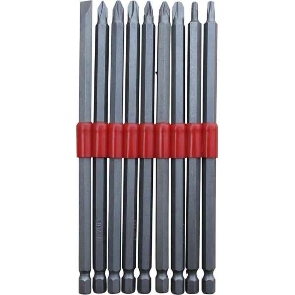 Hofftech Lang Bit Set 150 mm. PZ1-3, PH1-3, torx (10 Delig) Hofftech Lang Bit Set 150 mm. PZ1-3, PH1-3, torx (10 Delig)