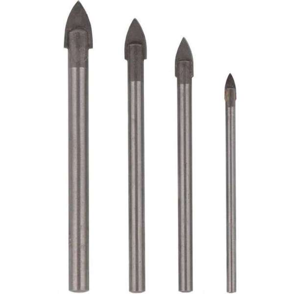 4-delige glas boorset / boortjes - 3, 5, 6 en 8 mm - glasboren / boorset 4-delige glas boorset / boortjes - 3, 5, 6 en 8 mm - glasboren / boorset
